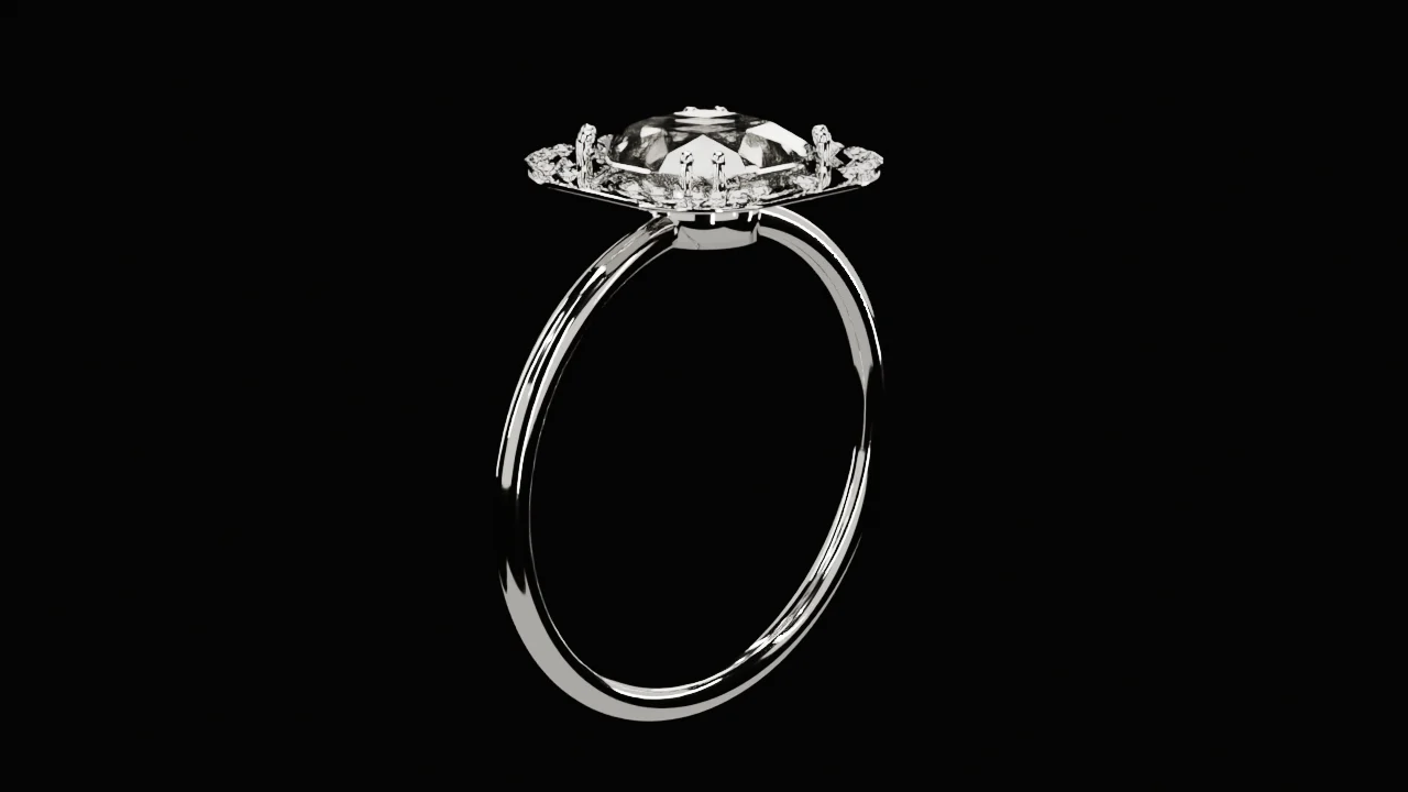 Platina cushion halo ring